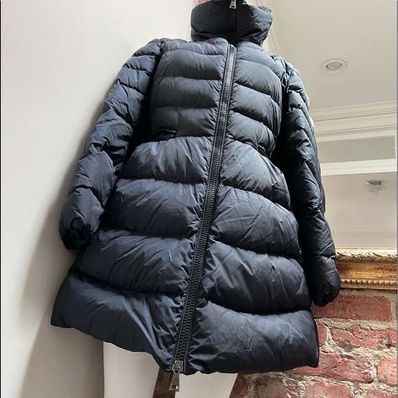 MONCLER  navy blue puffer coat with cowl neck - Picture 7 of 16